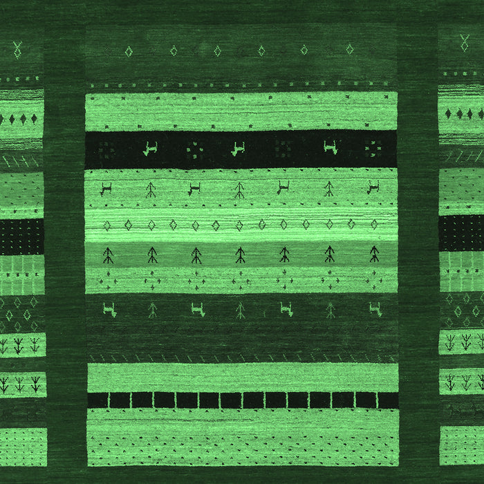 Machine Washable Abstract Emerald Green Contemporary Area Rugs, wshcon2364emgrn