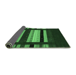 Sideview of Abstract Emerald Green Contemporary Rug, con2364emgrn