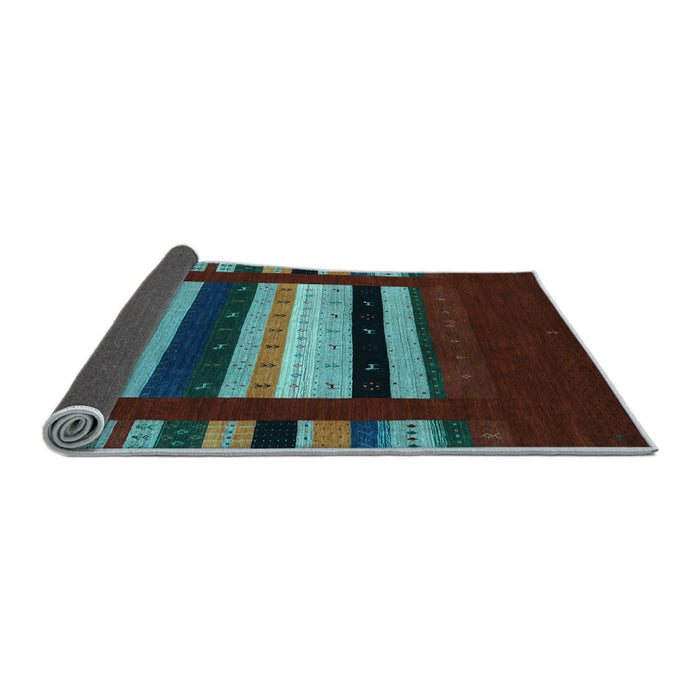 Sideview of Abstract Light Blue Contemporary Rug, con2364lblu