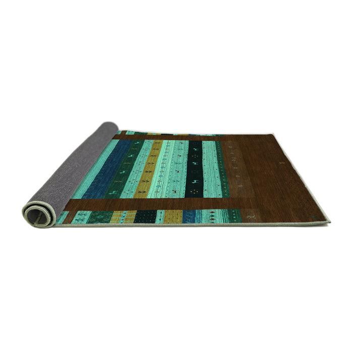 Sideview of Abstract Turquoise Contemporary Rug, con2364turq