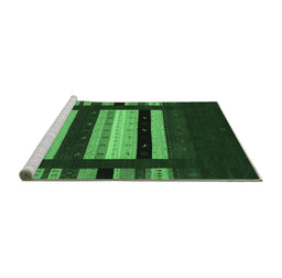 Sideview of Machine Washable Abstract Emerald Green Contemporary Area Rugs, wshcon2364emgrn