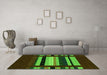 Machine Washable Abstract Green Contemporary Area Rugs in a Living Room,, wshcon2364grn