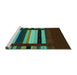 Sideview of Machine Washable Abstract Turquoise Contemporary Area Rugs, wshcon2364turq