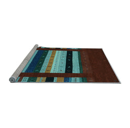 Sideview of Machine Washable Abstract Light Blue Contemporary Rug, wshcon2364lblu