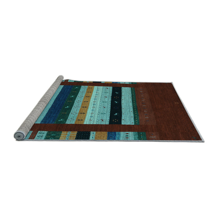 Sideview of Machine Washable Abstract Light Blue Contemporary Rug, wshcon2364lblu