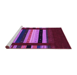 Sideview of Machine Washable Abstract Purple Contemporary Area Rugs, wshcon2364pur