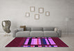 Machine Washable Abstract Purple Contemporary Area Rugs in a Living Room, wshcon2364pur