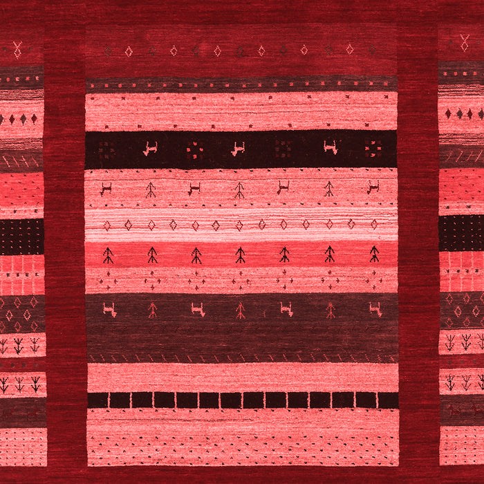 Machine Washable Abstract Red Contemporary Rug, wshcon2364red