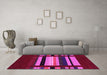 Machine Washable Abstract Pink Contemporary Rug in a Living Room, wshcon2364pnk