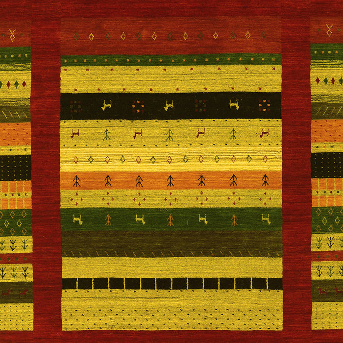 Machine Washable Abstract Yellow Contemporary Rug, wshcon2364yw