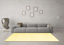 Machine Washable Solid Yellow Modern Rug in a Living Room, wshcon2365yw