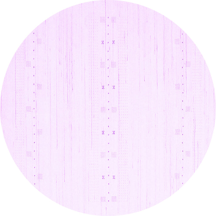 Round Machine Washable Solid Purple Modern Area Rugs, wshcon2365pur