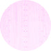 Round Solid Pink Modern Rug, con2365pnk