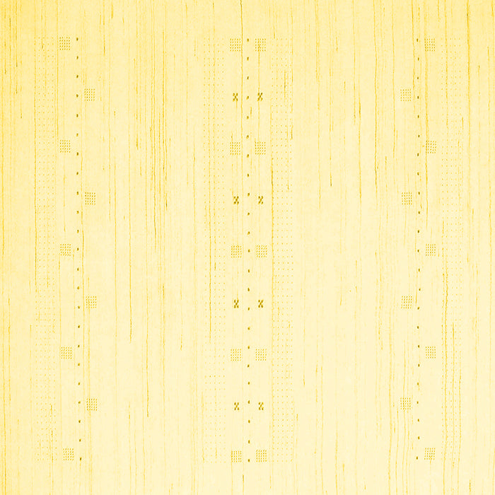 Square Machine Washable Solid Yellow Modern Rug, wshcon2365yw