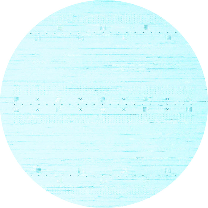 Round Solid Light Blue Modern Rug, con2365lblu