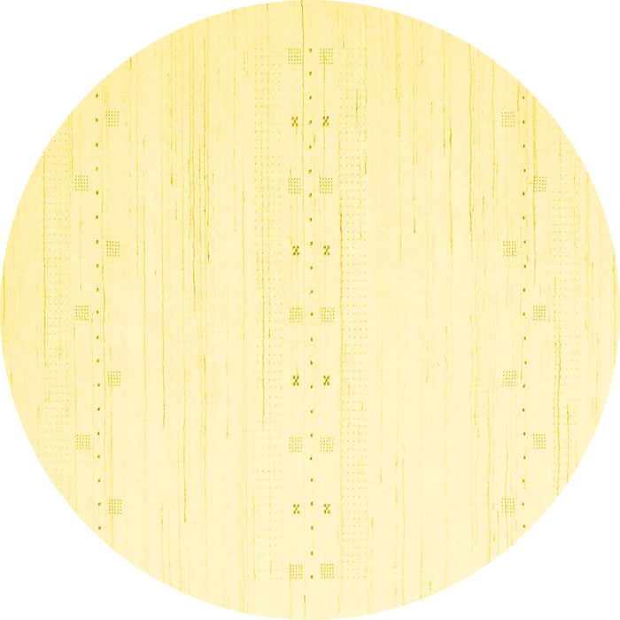 Round Solid Yellow Modern Rug, con2365yw