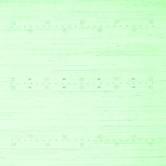 Square Machine Washable Solid Emerald Green Modern Area Rugs, wshcon2365emgrn