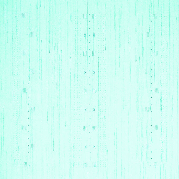 Square Machine Washable Solid Turquoise Modern Area Rugs, wshcon2365turq