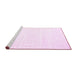 Sideview of Machine Washable Solid Pink Modern Rug, wshcon2365pnk