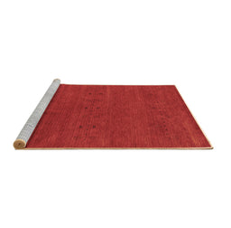 Sideview of Machine Washable Abstract Brown Contemporary Rug, wshcon2366brn