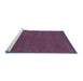 Sideview of Machine Washable Abstract Blue Contemporary Rug, wshcon2366blu