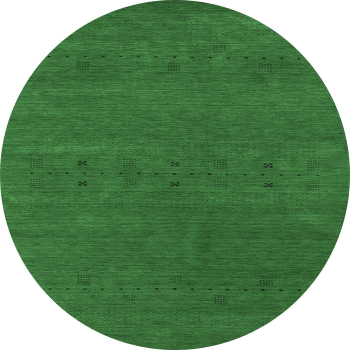 Round Abstract Emerald Green Contemporary Rug, con2366emgrn
