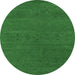 Round Abstract Emerald Green Contemporary Rug, con2366emgrn