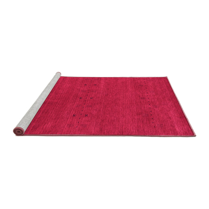 Sideview of Machine Washable Abstract Pink Contemporary Rug, wshcon2366pnk