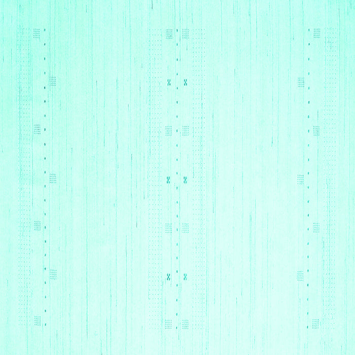 Square Machine Washable Solid Turquoise Modern Area Rugs, wshcon2367turq