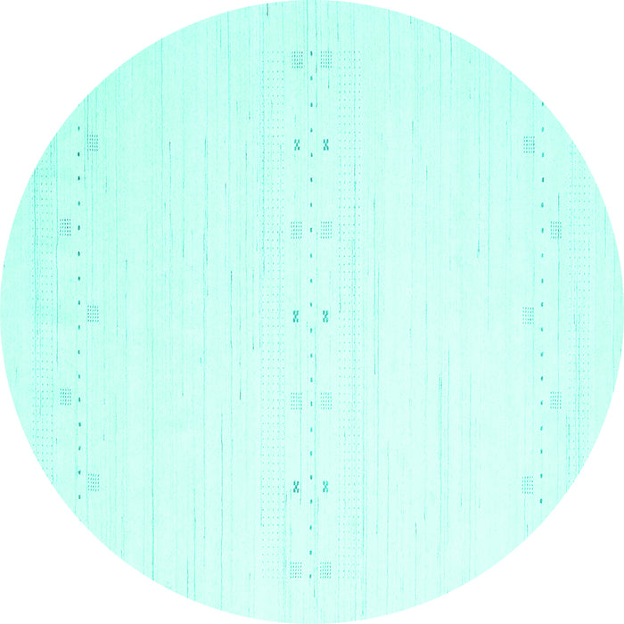 Round Solid Turquoise Modern Rug, con2367turq