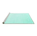 Sideview of Machine Washable Solid Turquoise Modern Area Rugs, wshcon2367turq