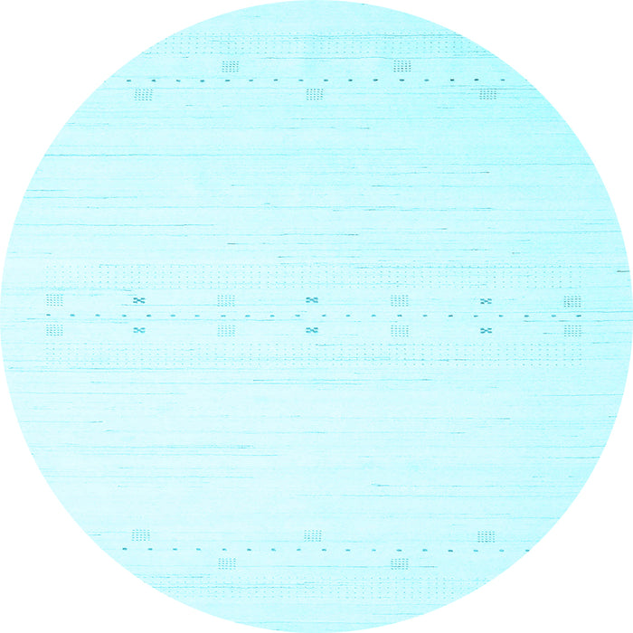 Round Solid Light Blue Modern Rug, con2367lblu