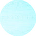 Round Solid Light Blue Modern Rug, con2367lblu