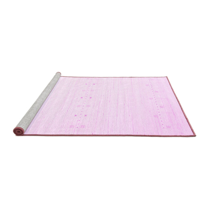 Sideview of Machine Washable Solid Pink Modern Rug, wshcon2367pnk