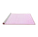 Sideview of Machine Washable Solid Pink Modern Rug, wshcon2367pnk