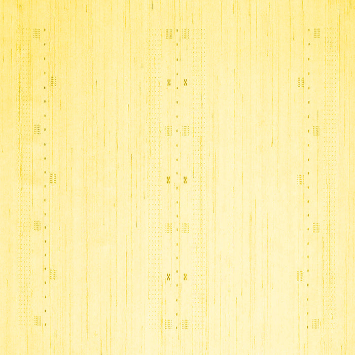 Square Machine Washable Solid Yellow Modern Rug, wshcon2367yw