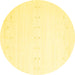 Round Solid Yellow Modern Rug, con2367yw