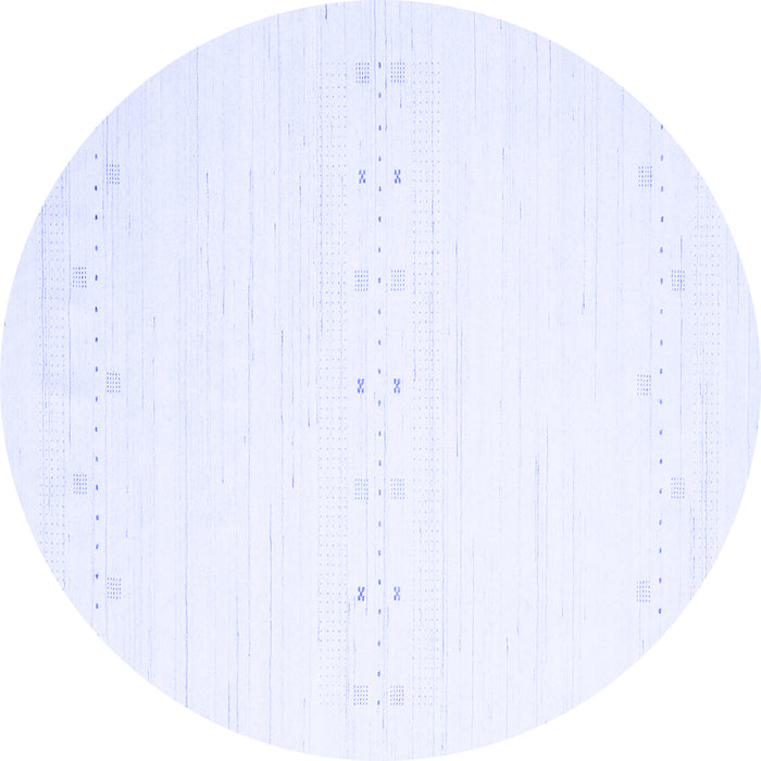 Round Solid Blue Modern Rug, con2367blu