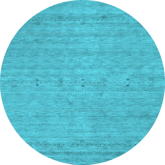 Round Abstract Light Blue Contemporary Rug, con2368lblu