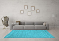 Machine Washable Abstract Light Blue Contemporary Rug, wshcon2368lblu