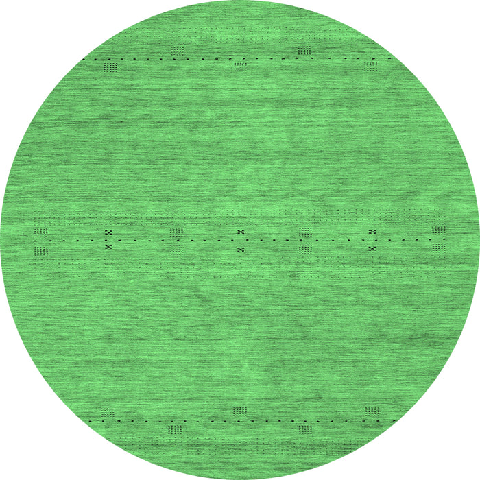 Round Abstract Emerald Green Contemporary Rug, con2368emgrn