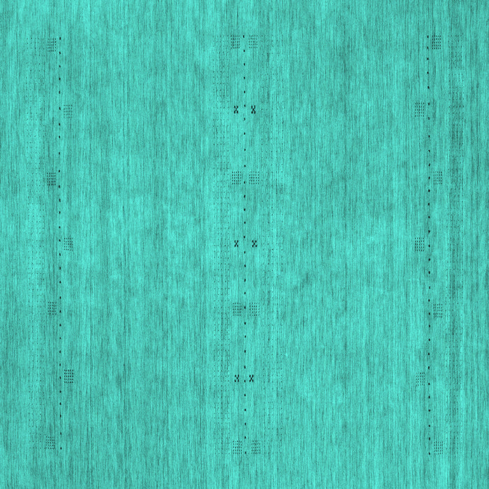 Square Machine Washable Abstract Turquoise Contemporary Area Rugs, wshcon2368turq