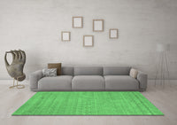Machine Washable Abstract Emerald Green Contemporary Rug, wshcon2368emgrn