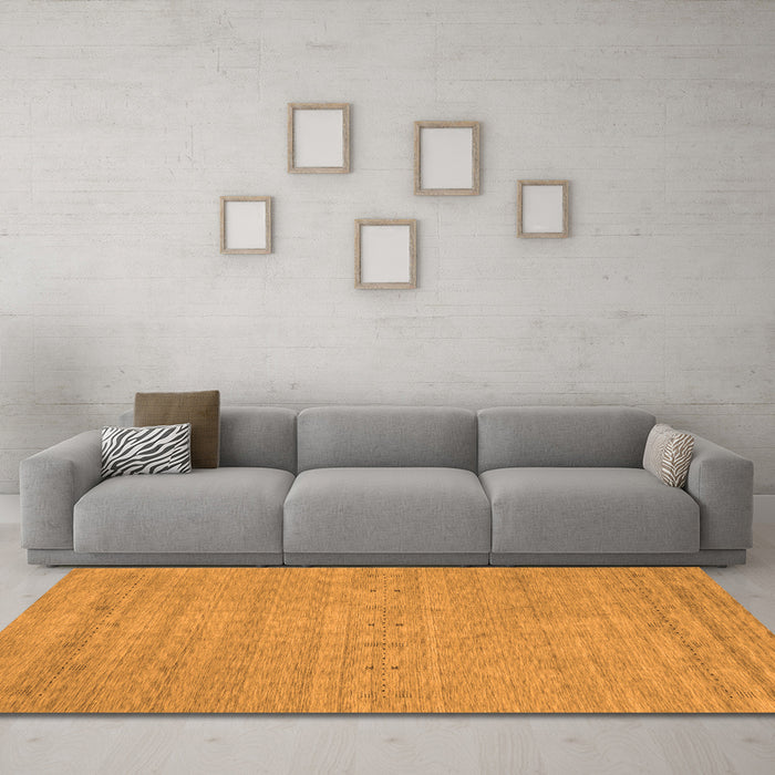 Machine Washable Abstract Orange Contemporary Area Rugs in a Living Room, wshcon2368org