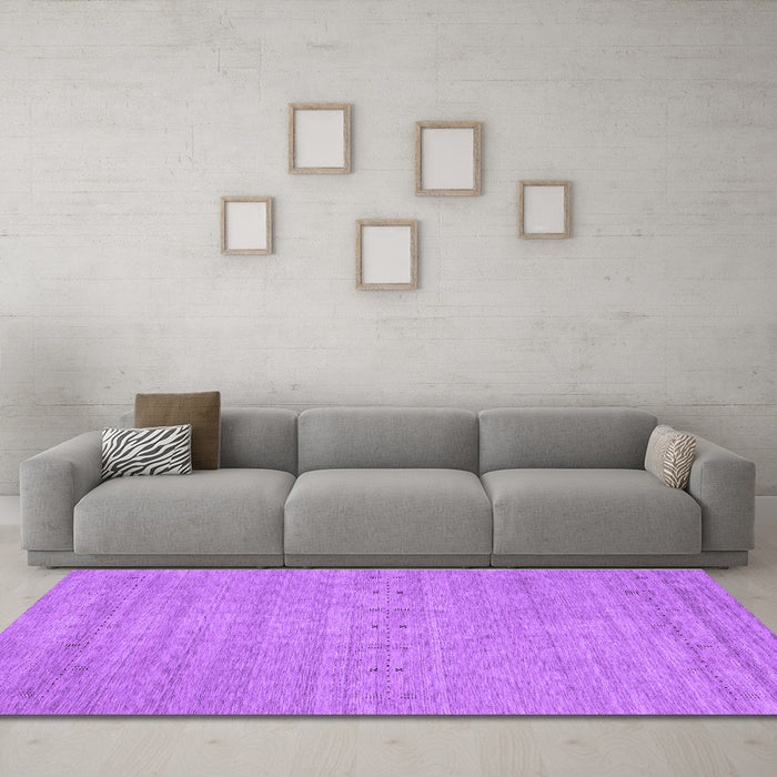 Machine Washable Abstract Purple Contemporary Area Rugs in a Living Room, wshcon2368pur
