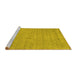 Sideview of Machine Washable Abstract Yellow Contemporary Rug, wshcon2368yw