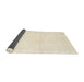 Thickness of Contemporary Vanilla Gold Solid Rug, con2369