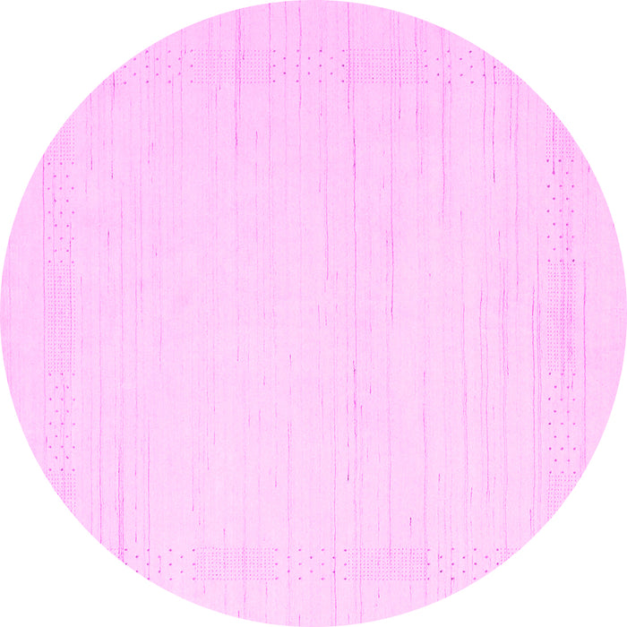 Round Solid Pink Modern Rug, con2369pnk