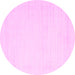 Round Solid Pink Modern Rug, con2369pnk