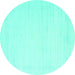 Round Solid Turquoise Modern Rug, con2369turq